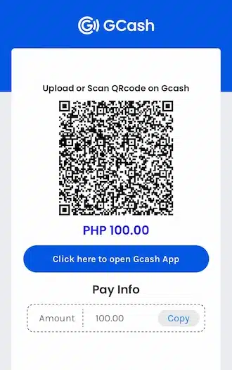 Step 5: open the GCash app and make a payment by scanning the QR code.